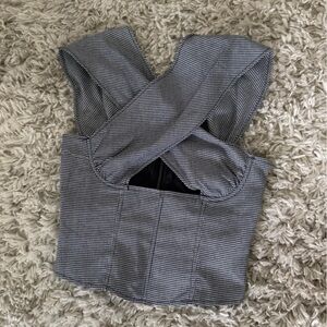 Lioness Black and White Checkered Crop Top